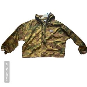 Adidas camo cropped zip up jacket with hood